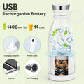 USB RECHARGEABLE MINI JUICER BLENDER - 6 BLADES AND 420ML CAPACITY! (PREMIUM QUALITY)